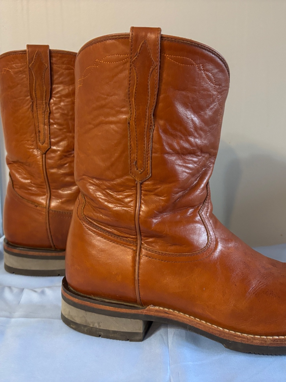 Lucchese Men's Raymond Roper Cognac Leather Boots